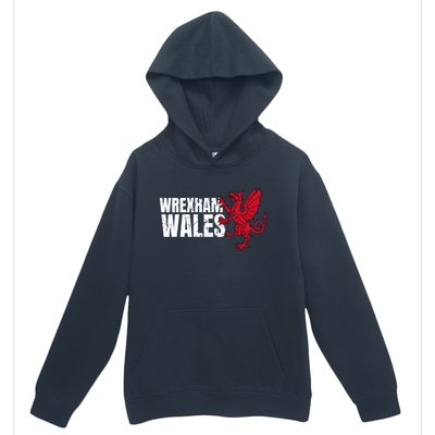 Wrexham Wales Flag Welsh Dragon Sports Urban Vintage Gift Urban Pullover Hoodie