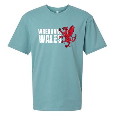 Wrexham Wales Flag Welsh Dragon Sports Urban Vintage Gift Sueded Cloud Jersey T-Shirt