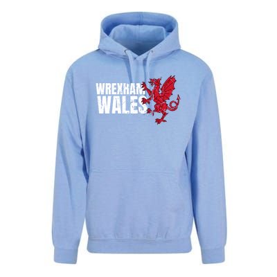 Wrexham Wales Flag Welsh Dragon Sports Urban Vintage Gift Unisex Surf Hoodie