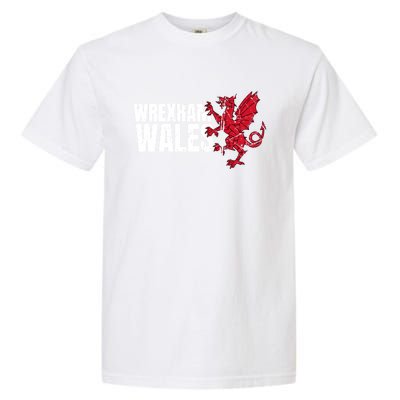 Wrexham Wales Flag Welsh Dragon Sports Urban Vintage Gift Garment-Dyed Heavyweight T-Shirt