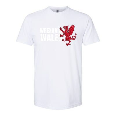 Wrexham Wales Flag Welsh Dragon Sports Urban Vintage Gift Softstyle CVC T-Shirt