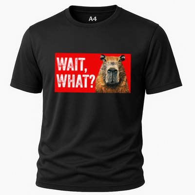 Wait What Funny Capybara Cooling Performance Crew T-Shirt