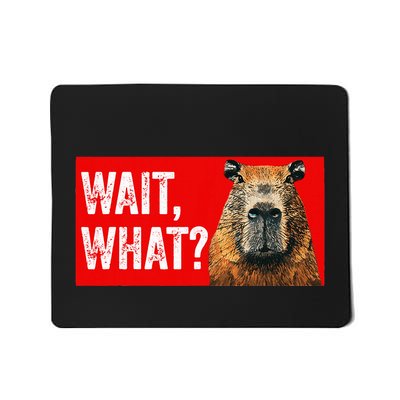 Wait What Funny Capybara Mousepad
