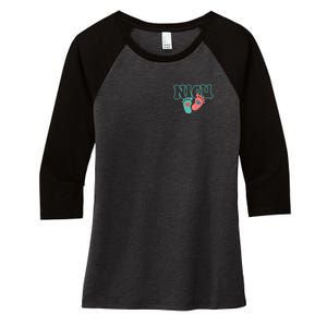 Will Work For Snuggles Nicu Nurse 2 Side Women's Tri-Blend 3/4-Sleeve Raglan Shirt