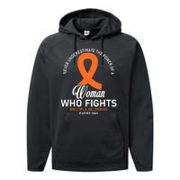 Women Who Fight Multiple Sclerosis Awareness Performance Fleece Hoodie