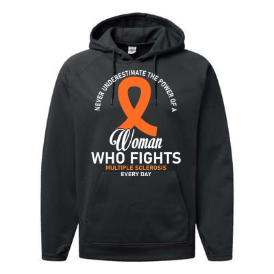 Women Who Fight Multiple Sclerosis Awareness Performance Fleece Hoodie