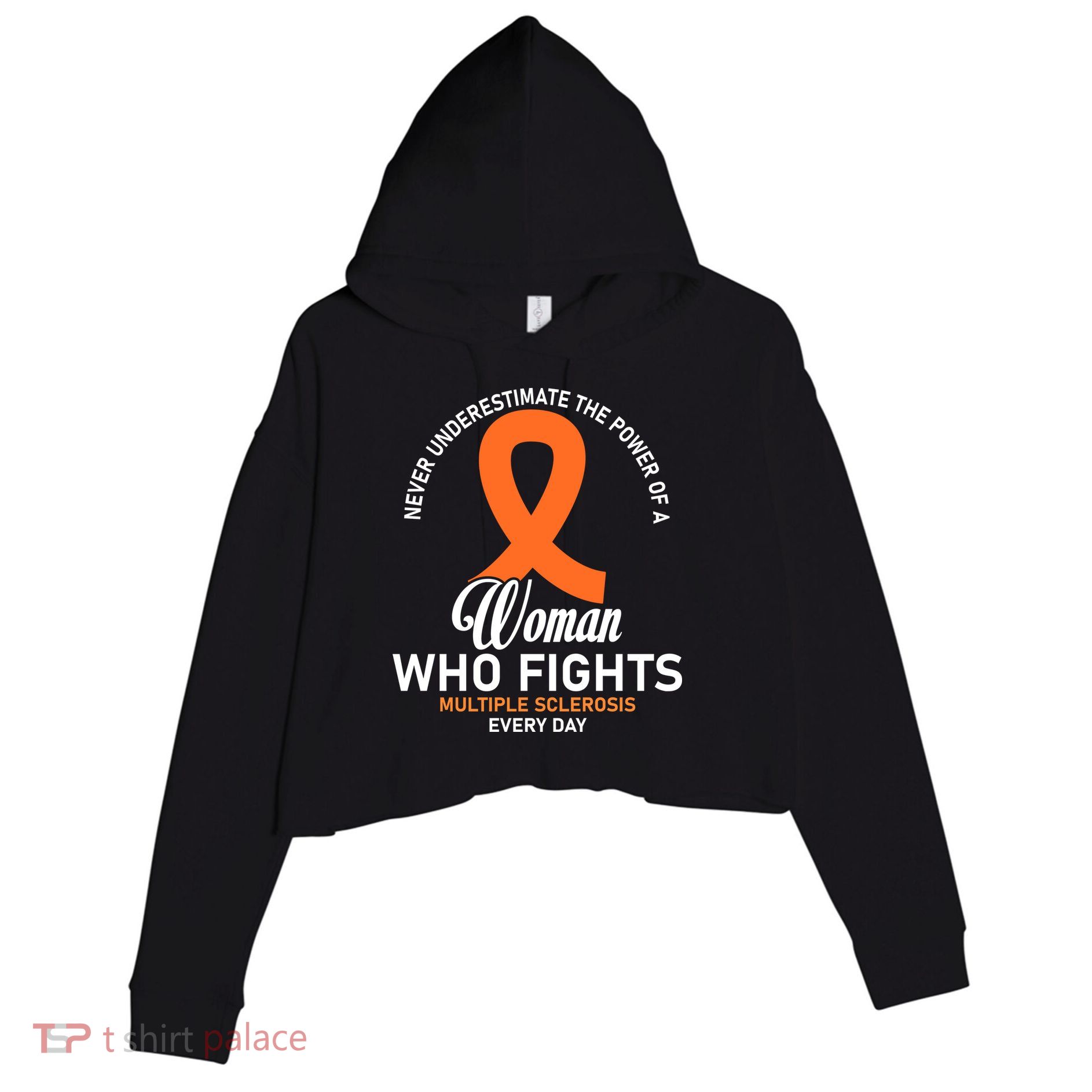 Women Who Fight Multiple Sclerosis Awareness Crop Fleece Hoodie