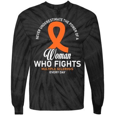 Women Who Fight Multiple Sclerosis Awareness Tie-Dye Long Sleeve Shirt