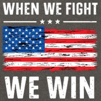 When We Fight We Win American Flag Usa Politics Quote Cotton Canvas Backpack
