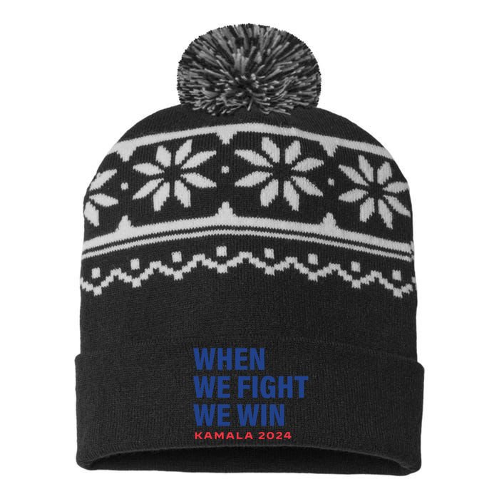 When We Fight We Win Kamala Harris For President 2024 Vote USA-Made Snowflake Beanie