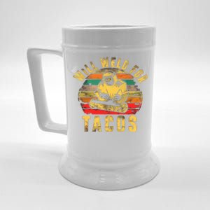 Will Weld For Tacos Welder Gift Funny Welding Costume Weld Beer Stein