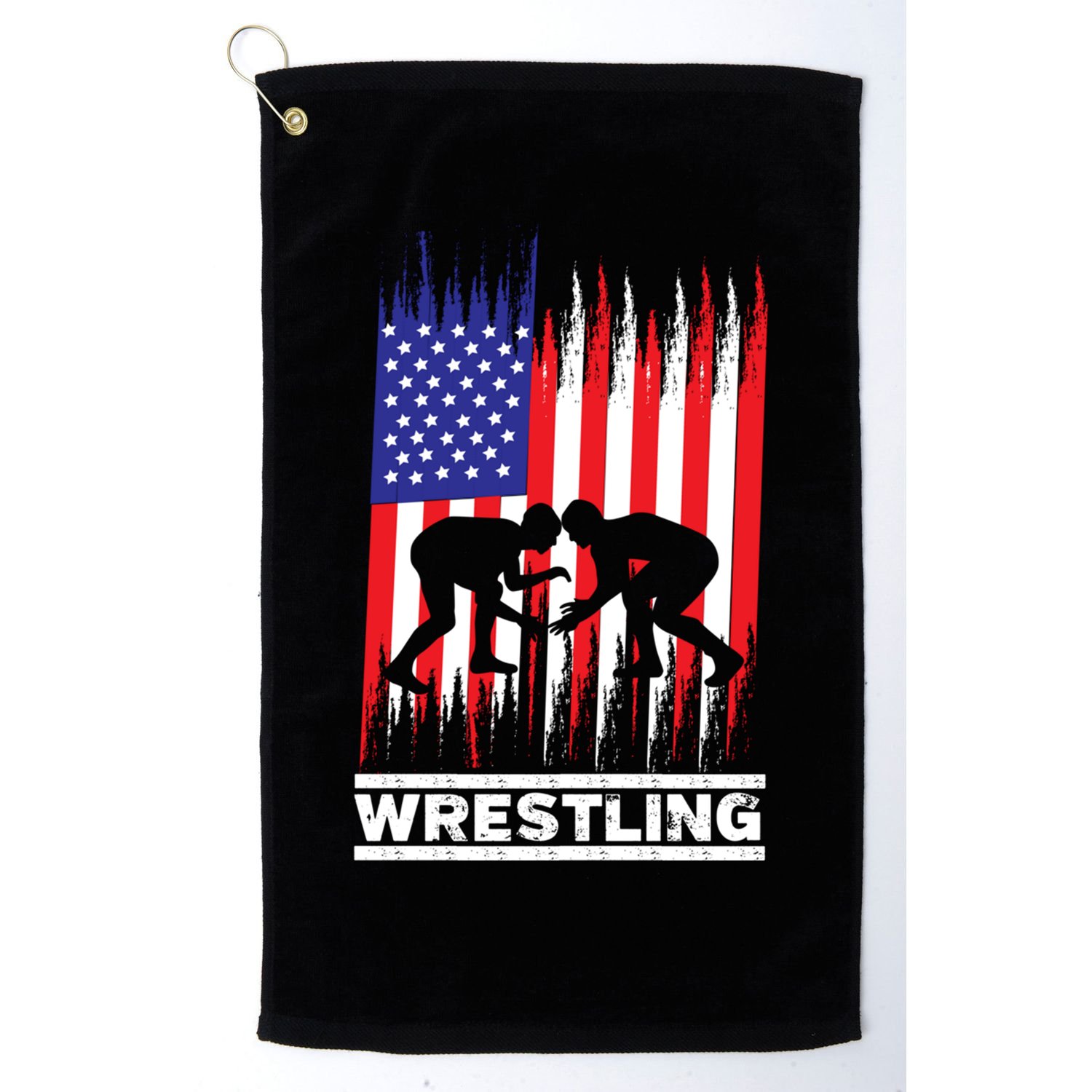 Wrestler Wrestling Fans American Flag Men Women Gift Golf Towel