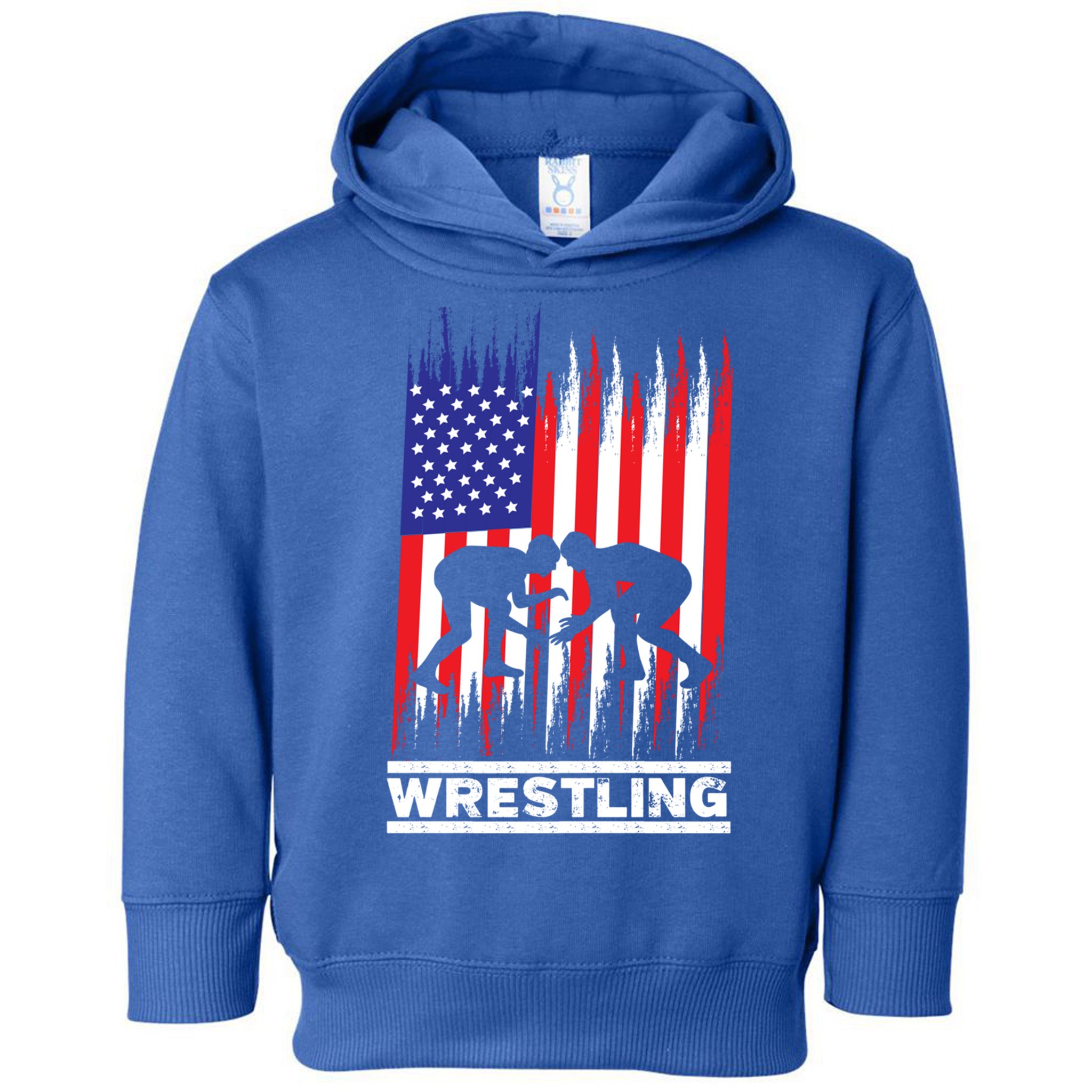 Wrestler Wrestling Fans American Flag Men Women Gift Toddler Hoodie