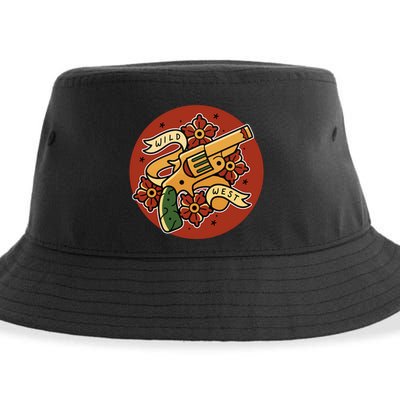 Wild West Floral Gun Sustainable Bucket Hat
