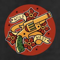 Wild West Floral Gun 11oz C Handle Ceramic Mug