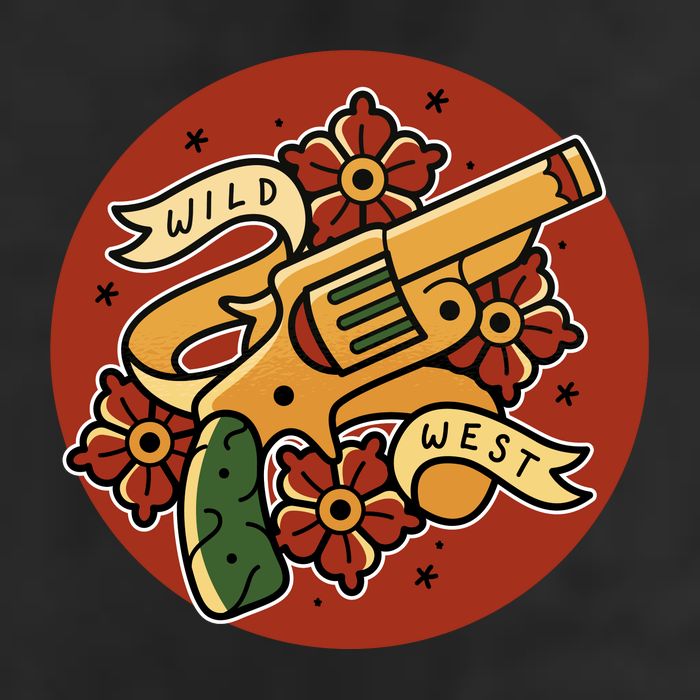 Wild West Floral Gun 11oz C Handle Ceramic Mug