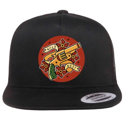 Wild West Floral Gun Flatbill Hat