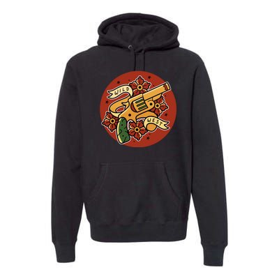 Wild West Floral Gun Premium Hoodie