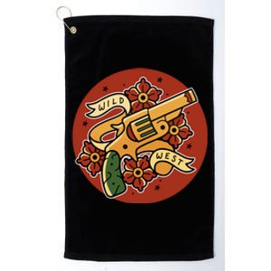 Wild West Floral Gun Platinum Collection Golf Towel