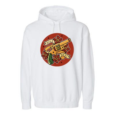 Wild West Floral Gun Garment-Dyed Fleece Hoodie