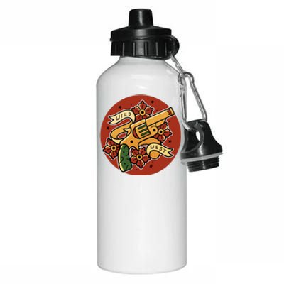 Wild West Floral Gun Aluminum Water Bottle