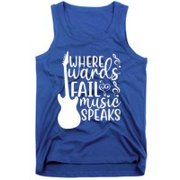 Where Words Fail Music Speaks Great Gift Musical Music Notes Musician Gift Tank Top