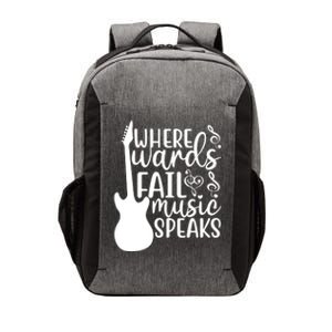 Where Words Fail Music Speaks Great Gift Musical Music Notes Musician Gift Vector Backpack