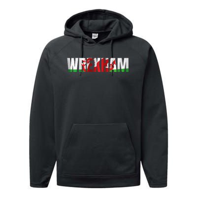 Wrexham Wales Flag Welsh Dragon Apparel Merchandise Performance Fleece Hoodie