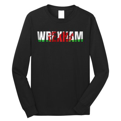 Wrexham Wales Flag Welsh Dragon Apparel Merchandise Long Sleeve Shirt