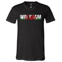 Wrexham Wales Flag Welsh Dragon Apparel Merchandise V-Neck T-Shirt