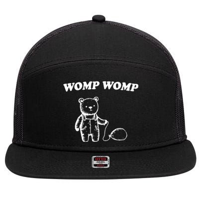 Womp Womp Funny Quote Cartoon Bear 7 Panel Mesh Trucker Snapback Hat