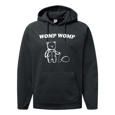 Womp Womp Funny Quote Cartoon Bear Performance Fleece Hoodie