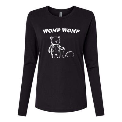 Womp Womp Funny Quote Cartoon Bear Womens Cotton Relaxed Long Sleeve T-Shirt