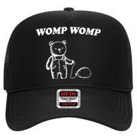 Womp Womp Funny Quote Cartoon Bear High Crown Mesh Back Trucker Hat