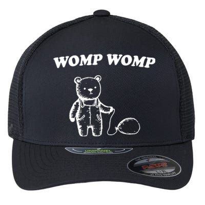 Womp Womp Funny Quote Cartoon Bear Flexfit Unipanel Trucker Cap