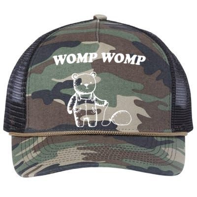 Womp Womp Funny Quote Cartoon Bear Retro Rope Trucker Hat Cap