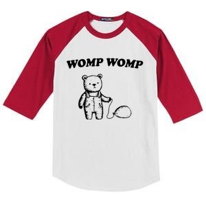 Womp Womp Funny Quote Cartoon Bear Kids Colorblock Raglan Jersey