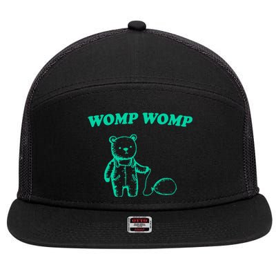 Womp Womp Funny Meme Bear 7 Panel Mesh Trucker Snapback Hat