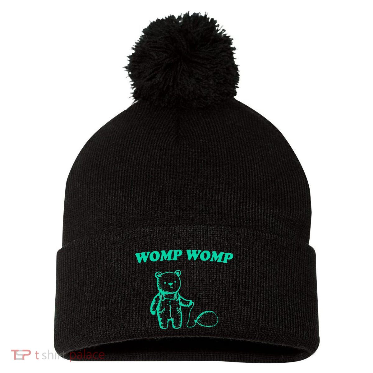 Womp Womp Funny Meme Bear Pom Pom 12in Knit Beanie