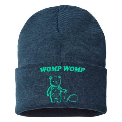 Womp Womp Funny Meme Bear Sustainable Knit Beanie