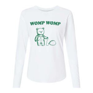 Womp Womp Funny Meme Bear Womens Cotton Relaxed Long Sleeve T-Shirt