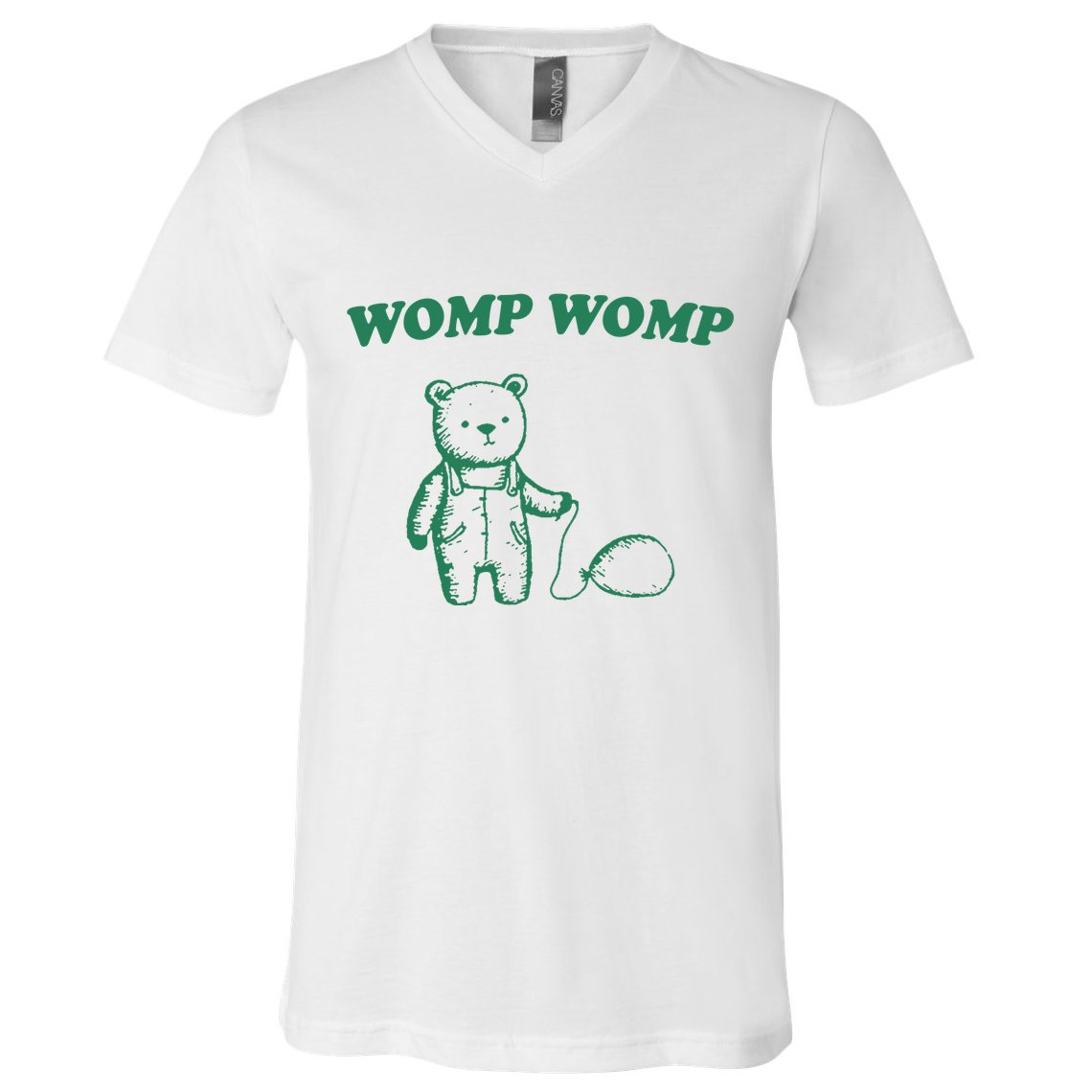 Womp Womp Funny Meme Bear V-Neck T-Shirt
