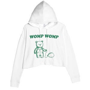 Womp Womp Funny Meme Bear Crop Fleece Hoodie