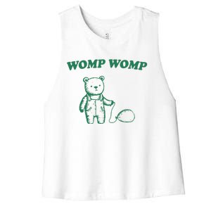 Womp Womp Funny Meme Bear Women's Racerback Cropped Tank