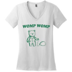 Womp Womp Funny Meme Bear Women's V-Neck T-Shirt