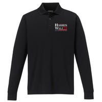 When We Fight We Win Harris Walz 2024 Vote Kamala Harris Performance Long Sleeve Polo