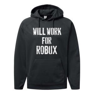 Will Work For Robux . Saying For The Blockchain And Token Performance Fleece Hoodie