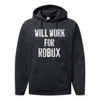 Will Work For Robux . Saying For The Blockchain And Token Performance Fleece Hoodie