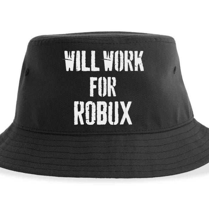 Will Work For Robux . Saying For The Blockchain And Token Sustainable Bucket Hat