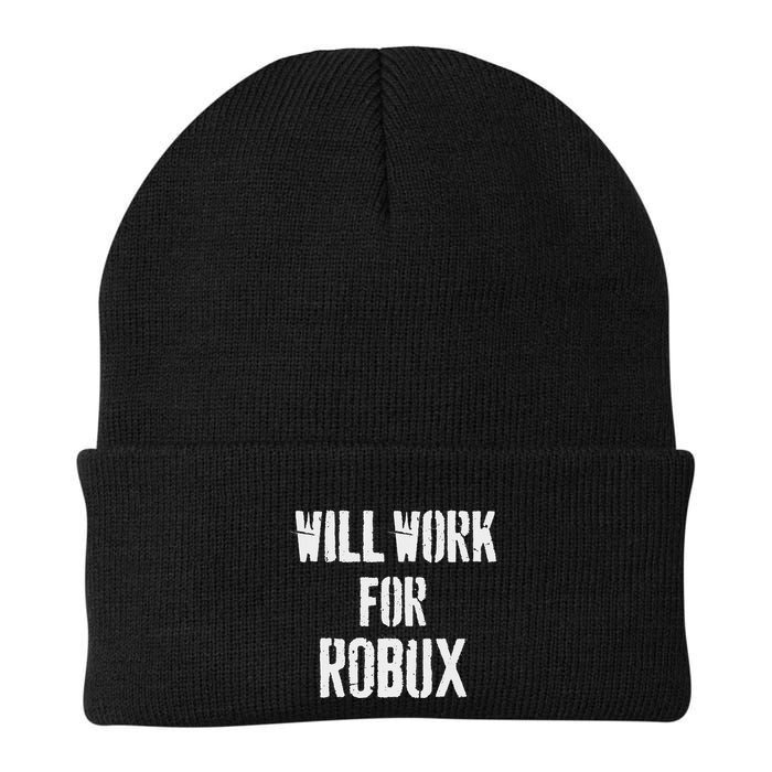 Will Work For Robux . Saying For The Blockchain And Token Knit Cap Winter Beanie